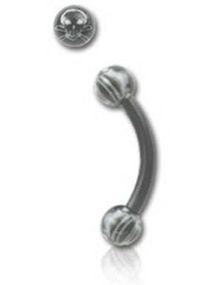 Kranie Sort - 1.2 x 8 mm Øjenbrynspiercing