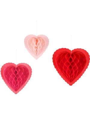 Honeycomb Hengende Hjerter 20-30 cm