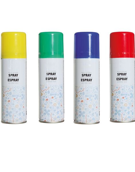 Silly String / Serpentin Spray i Assorterede Farver