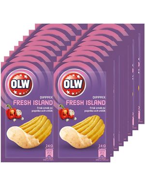 18 stk OLW Fresh Island Dipmix - Frisk Smak av Paprika og Hvitløk - Hel Eske 432 gram