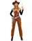 Brun Cowgirl Cowboy Dame - Kostyme