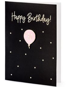 1 stk Svart "Happy Birthday 30" kort med Jakkemerke/Pin 10,5x14,8cm