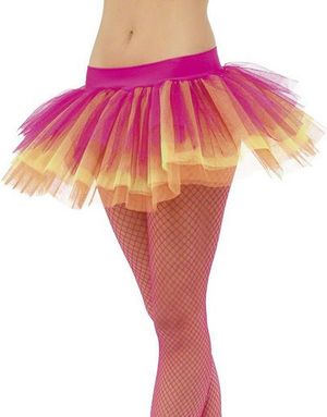 Tutu-skørt - Rosa/Gul/Orange Underskørt
