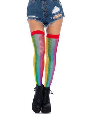 Rainbow Fishnet Nettingstrømper