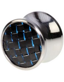 Carbon Fiber - Blå Piercing Plug