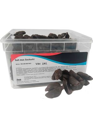 2 kg kg Sukkerfrie Salta Möss - Salt og Myk Lakrismus