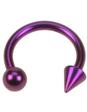 Rund med Bold & Spike - 1.2 x 8 mm Lilla Øjenbrynspiercing