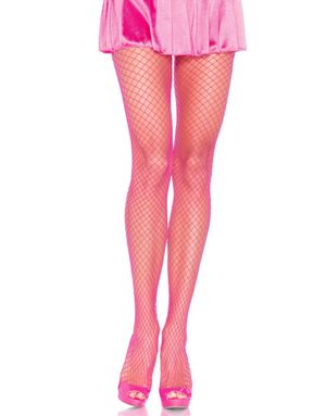 Lycra Neonrosa Netstrømpebukser