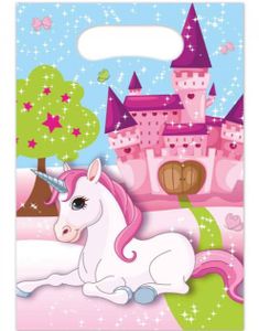 6 stk Godteposer - Unicorn Castle