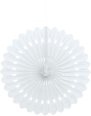 1 stk Hvid Dekorvifte af Silkepapir 40 cm