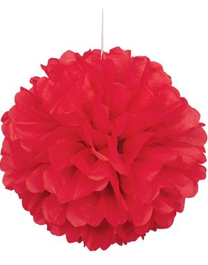 1 stk Rød Puf Pom Pom 40 cm