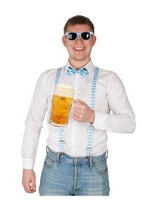 Oktoberfest Kostymesett med Briller, Bukseseler og Sløyfe