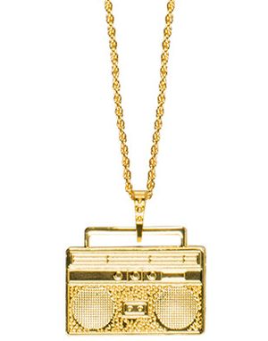 Guldfarvet Ghettoblaster Kostumesmykke