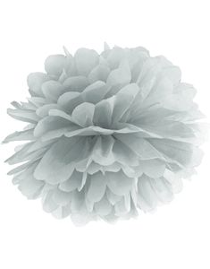 Sølvfarvet Pom Pom 35 cm