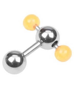 Orange Dual Ball Piercing - 1.6 x 6 mm