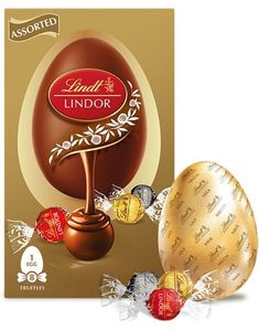 Lindt Lindor Assorted Egg - Stor Chokoladeæg Og Assorterede Trøffelchokolader 183 Gram