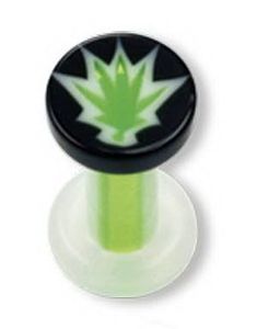 Green Weed - Hvid & Sort Piercing Plug