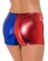 Metallisk Blå og Rød Harley Quinn Inspireret Shorts