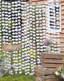 Hvit Blomstergardin 2 meter