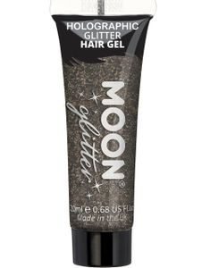Sort Holografisk Glitter Hårgele 20 ml
