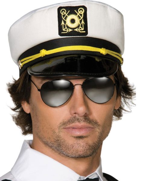 Sort og Hvid Kaptainhat - Sailor/Matroshat