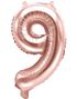 JUMBO Rose Guld Farvede Talballoner 0-9 - 86 cm