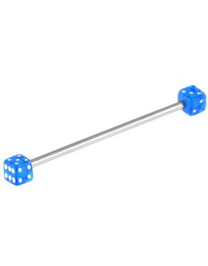 Lucky Royal Blue Dice Industrial Barbel - 1.6 x 34 mm
