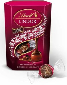 Lindt Lindor Dobbeltchokolade - Mørke og lyse Dobbeltchokoladetrøfler med Fyld 200 gram