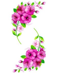 Twin Flowers - 2 stk Tatoveringer (Fake Tattoo)