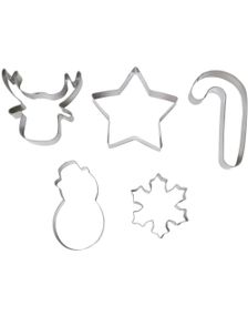 5 stk Kakeutstikkere/Kakeformer i Metall med Julemotiver