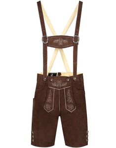 Brun imiteret læder Lederhosen til mænd