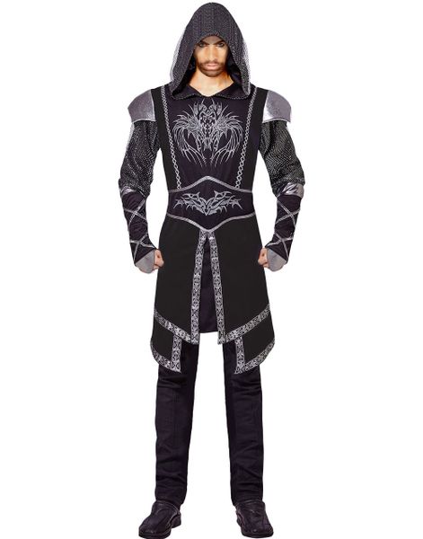 Sort Assassins Creed Inspireret Kostumeoverdel til Mænd