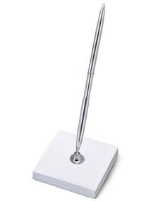 Stativ med Sølvfarvet Kuglepen 16 cm