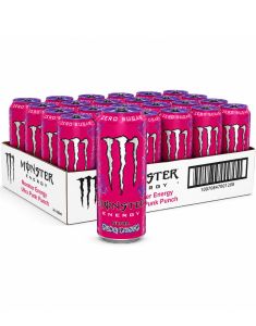 24 stk Monster Energy Punk Punch Zero Sugar - Helt Brett 24x473 ml (USA Import)