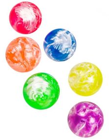 6 stk Små Sprettballer i Assorterte Farger med Marmor Effekt