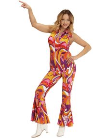 70'er Psykedelisk Orkide Jumpsuit-Kostume 