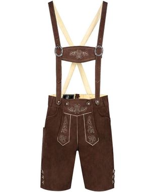 Brun imiteret læder Lederhosen til mænd