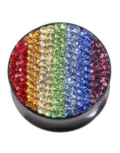 Diamond Rainbow - Sort Piercing Plug