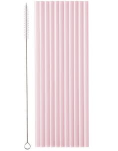 12 stk Rosa Gjenbrukbare Sugerør 23 cm