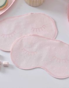 16 stk Rosa Øyemaskeformede Servietter Hvite Prikker 16,5x9,4 cm - Pamper Party