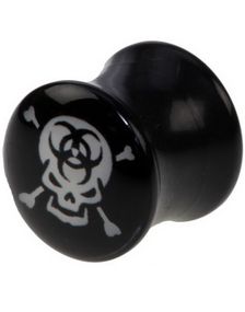 Biohazard Skullhead - Sort Piercing Plug