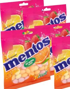 12 stk Poser med Mentos Fruit - Hel Æske 1620 gram