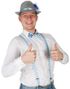 Grå Oktoberfest Tyrolerhatt med Fjær og Bånd