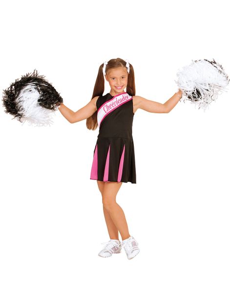 Sort Cheerleader Kostumekjole til Børn