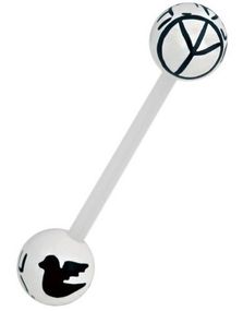Peace White/Black - Tungepiercing