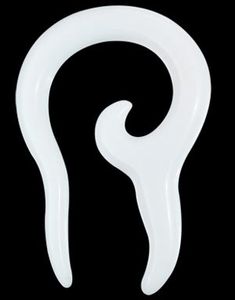 Hvid Dragon Hook Expander Ørepiercing i Akryl 3 mm