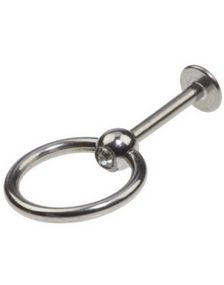 Labret med Klar Sten og Slavering - 1,2 x 8 mm