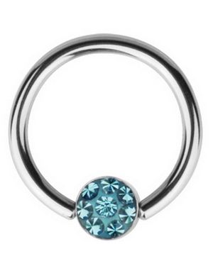 BCR Piercing with Sparkling Turquoise Stone