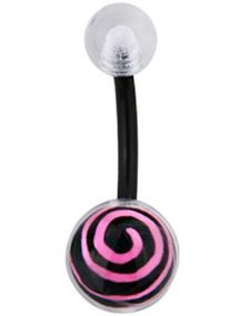 Hypnotize Me Navlepiercing - Sort/Rosa