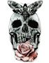 Moth, Skull and Flower (Fake Tattoo)